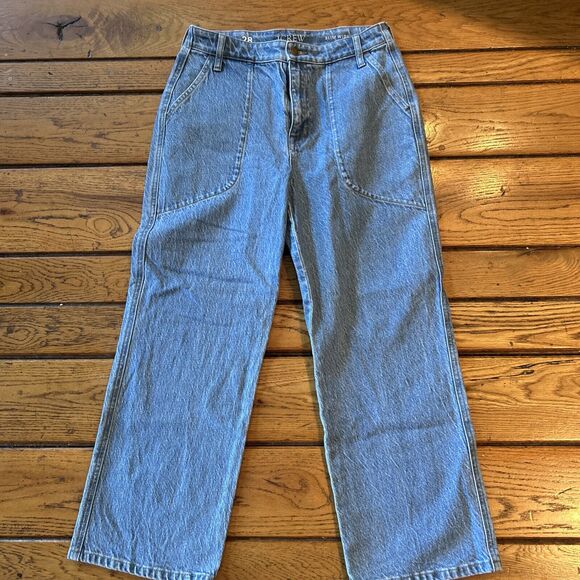 J. Crew Sailor Slim Wide-Leg Jean in Morning Sky Wash Sz 28 - Picture 2 of 6